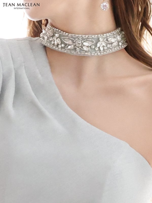 画像4: Lサイズあり【JEAN MACLEAN/ジャンマクレーン】マーメイド/ ワンカラー/ ワンショル/ ラメ/ スリット/ ストレッチ/ ビジュー/ ロングドレス/ キャバドレスlong[OF2A]