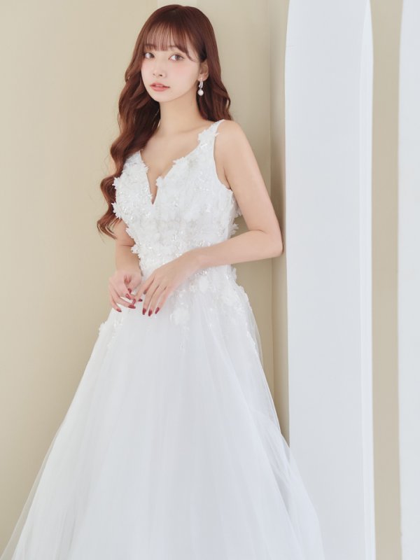 画像10: Lサイズあり【JEAN MACLEAN/ジャンマクレーン】ワンカラー/ 刺繍/ ネットレース/ ノースリーブ/ Aライン/ フレア/ ロングドレス/ キャバドレス long[OF2A]