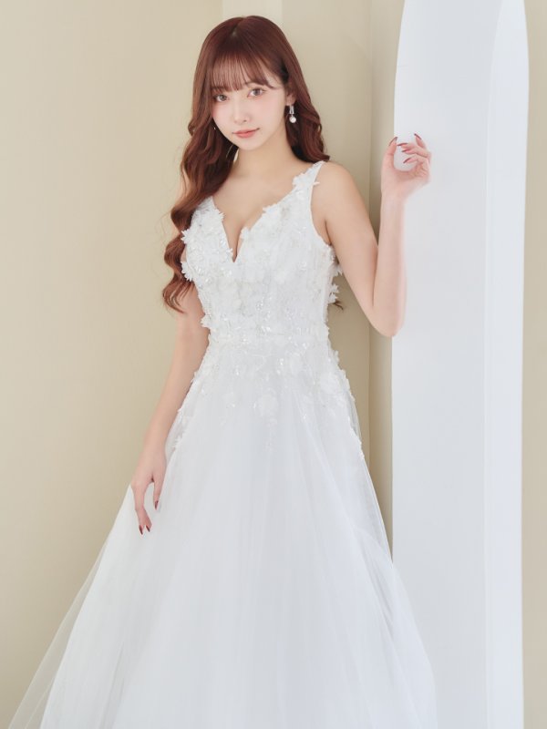 画像11: Lサイズあり【JEAN MACLEAN/ジャンマクレーン】ワンカラー/ 刺繍/ ネットレース/ ノースリーブ/ Aライン/ フレア/ ロングドレス/ キャバドレス long[OF2A]