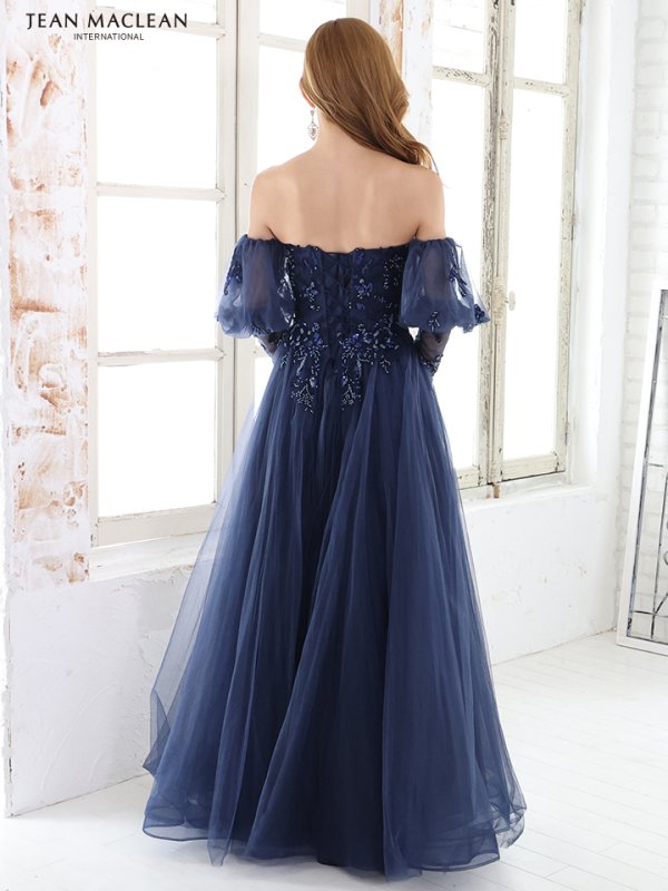 画像8: Lサイズあり【JEAN MACLEAN/ジャンマクレーン】ベア/ オフショル/ 2way/ パフスリーブ/ 袖あり/ ビーズ刺繍/ ネット/ レース/ プリンセス/ ロングドレス/ キャバドレス long[OF2A]