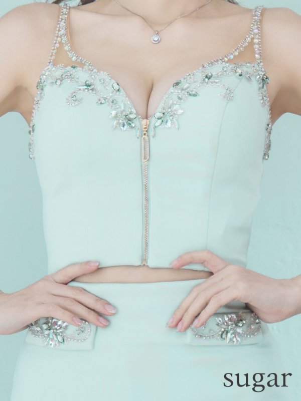 画像18: sugarオリジナルカラー・XSサイズあり【IRMA/イルマ】セットアップ/ ワンカラー/ ビジュー/ フロントボタン/ タイト/ ミニドレス/ キャバドレス【HC02】