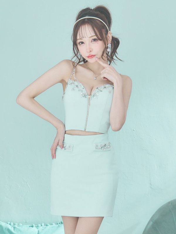 画像12: sugarオリジナルカラー・XSサイズあり【IRMA/イルマ】セットアップ/ ワンカラー/ ビジュー/ フロントボタン/ タイト/ ミニドレス/ キャバドレス【HC02】