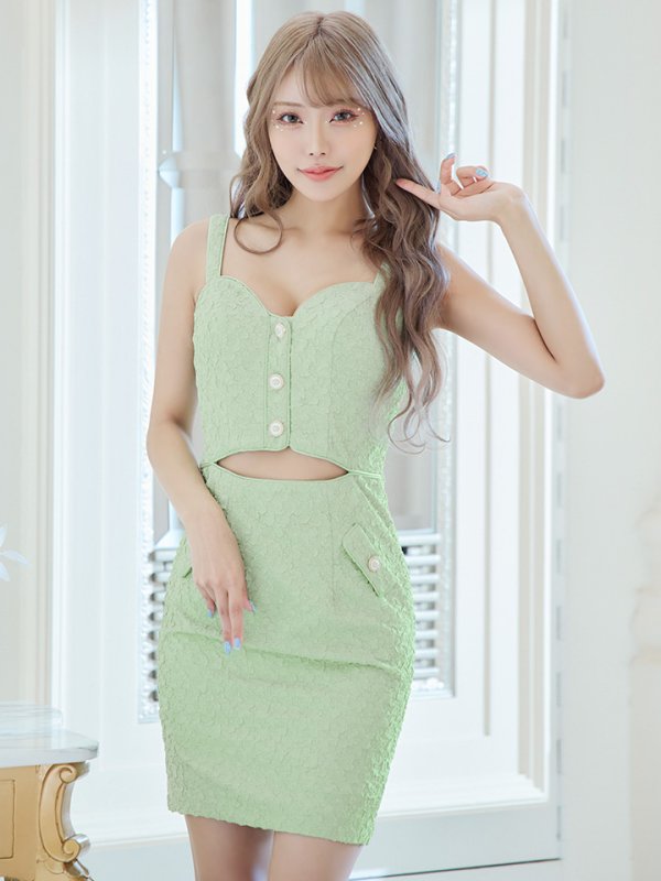 画像14: sugarオリジナルカラー・XSサイズあり【IRMA/イルマ】ウエストカット/ ワンカラー/ ニット/ フロントボタン/ ノースリーブ/ タイト/ ミニドレス/ キャバドレス【HC02】