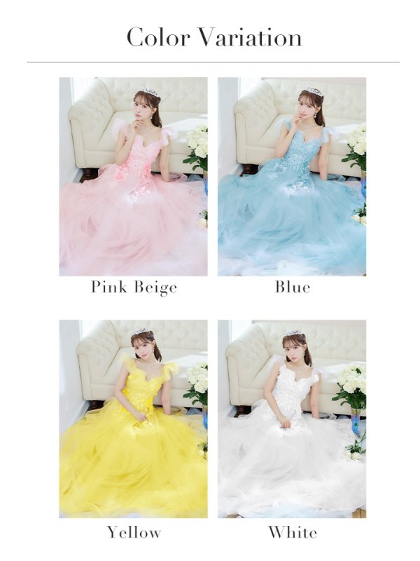 画像24: Lサイズあり【JEAN MACLEAN/ジャンマクレーン】フラワー刺繍/ ベア/ オフショル/ 2way/ ネット/ レース/ プリンセス/ ロングドレス/ キャバドレス long[OF2A]