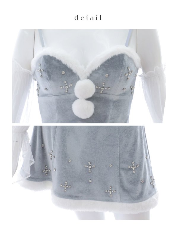 画像40: 【ノベルティ対象】【即日発送！】【サンタコス 4点セット】【S-Lサイズ/2カラー】オフショルロングスリーブセットアップサンタコスプレ[YMT]