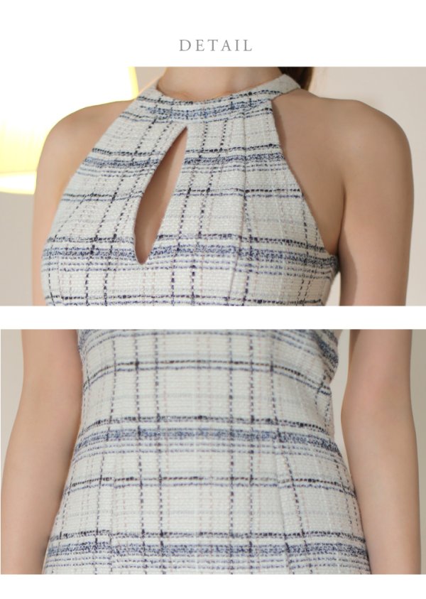 画像13: Lサイズあり【DEA./ディア】チェックツイード/ アメスリ/ バストカット/ タイト/ ミニドレス/ キャバドレス【OF08】