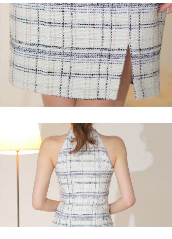 画像14: Lサイズあり【DEA./ディア】チェックツイード/ アメスリ/ バストカット/ タイト/ ミニドレス/ キャバドレス【OF08】