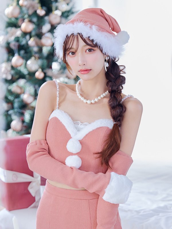 画像13: 【即日発送】【サンタコス 5点セット】【XS-Lサイズ/3カラー】オフショルダーロングスリーブセットアップサンタコスプレ[YMT]