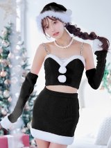 【即日発送】【サンタコス 5点セット】【XS-Lサイズ/3カラー】オフショルダーロングスリーブセットアップサンタコスプレ[YMT]