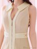 画像5: Lサイズあり【DEA.by ROBE de FLEURS/ディアバイローブドフルール】襟付き/ パイピングデザイン/ ノースリーブ/ フロントジップ/ ミディアム丈/ ワンピース/ ミディアムドレス/ キャバドレス[OF2]