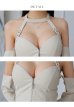 画像24: XSサイズあり【ROBE de FLEURS Glossy/ローブ・ド・フルール グロッシー】袖あり/ 2way/ ホルターリボンネック/ オフショルダー/ セットアップ/ タイト/ ミニドレス/ キャバドレス[OF2]