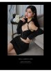 画像22: XSサイズあり【ROBE de FLEURS Glossy/ローブ・ド・フルール グロッシー】袖あり/ 2way/ ホルターリボンネック/ オフショルダー/ セットアップ/ タイト/ ミニドレス/ キャバドレス[OF2]