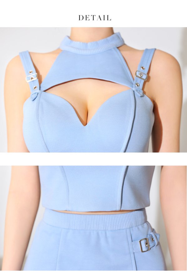 画像13: XSサイズあり【Glossy/グロッシー】バストオープンショルダー/ ストラップ/ タイト/ セットアップ/ ミニドレス/ キャバドレス[OF08]