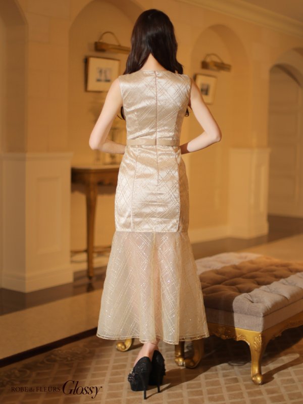 画像9: Lサイズあり【Glossy/グロッシー】ノースリーブ/ バストカット/ シアー/ ロング/ キャバドレスlong[OF08]