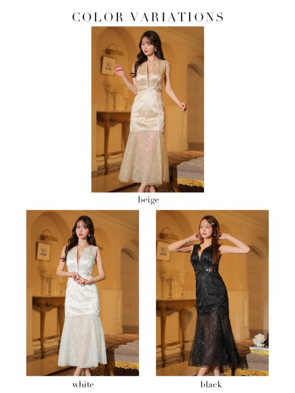 画像15: Lサイズあり【Glossy/グロッシー】ノースリーブ/ バストカット/ シアー/ ロング/ キャバドレスlong[OF08]