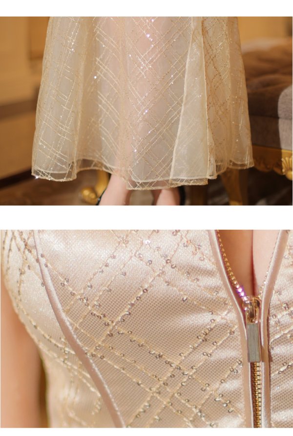 画像14: Lサイズあり【Glossy/グロッシー】ノースリーブ/ バストカット/ シアー/ ロング/ キャバドレスlong[OF08]