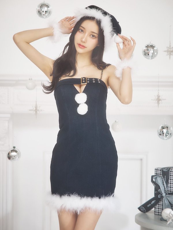 画像16: 【即日発送！】【サンタコス 4点セット】【XS-Mサイズ/1カラー】デニムキャミソールサンタコスプレ[YMT]