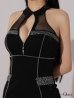 画像11: XSサイズあり【ROBE de FLEURS Glossy/ローブ・ド・フルール グロッシー】ラメパイピング/ ホルターネック/ バストジップ/ タイト/ ミニドレス/ キャバドレス[OF2]
