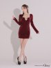 画像7: XSサイズあり【ROBE de FLEURS Glossy/ローブ・ド・フルール グロッシー】ロングスリーブ/ スクエアカット/ バックリボン/ タイト/ ミニドレス/ キャバドレス[OF2]