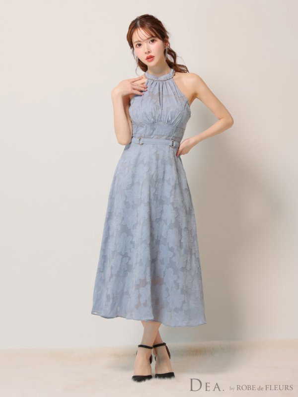 画像21: Lサイズあり【DEA./ディア】ホルターネック/ バックリボン/ レース/ フレア/ ワンピース/ ミモレ丈/ ミディアムドレス/ キャバドレス long【OF08】