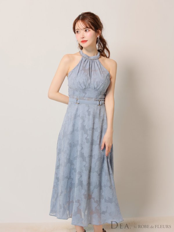 画像22: Lサイズあり【DEA./ディア】ホルターネック/ バックリボン/ レース/ フレア/ ワンピース/ ミモレ丈/ ミディアムドレス/ キャバドレス long【OF08】