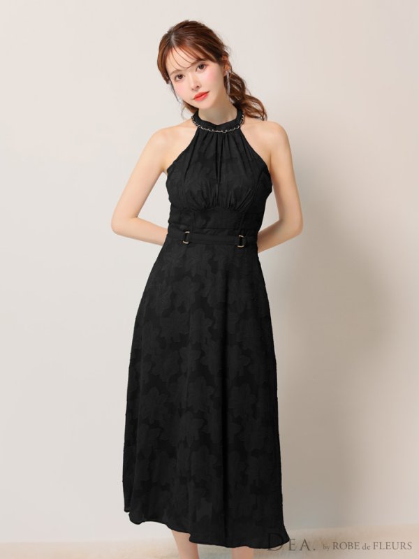 画像25: Lサイズあり【DEA./ディア】ホルターネック/ バックリボン/ レース/ フレア/ ワンピース/ ミモレ丈/ ミディアムドレス/ キャバドレス long【OF08】