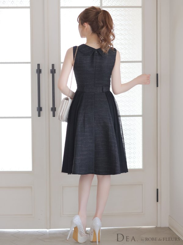 画像18: Lサイズあり【DEA./ディア】トレンチ/ ツイード/ ノースリーブ/ 膝丈/ Aライン/ フレア/ ワンピース/ ミディアムドレス/ キャバドレス【OF08】