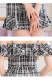 画像14: XSサイズあり【ROBE de FLEURS/ローブドフルール】フリルオフショルダー/ ツイード/ セットアップ/ Aライン/ ミニドレス/ キャバドレス[OF2]