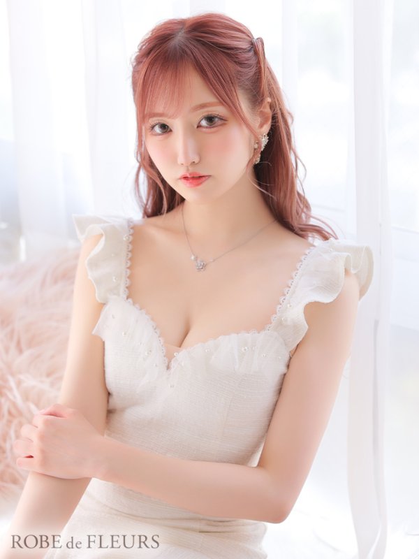 画像6: XS-Lサイズあり【ROBE de FLEURS/ローブドフルール】サマーツイード/ マーメイド/ パールチュール/ セットアップ/ フリルショルダー/ ミニドレス/ キャバドレス[OF08]