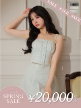 【決算SALE開催中！! 】XSサイズあり【ROBE de FLEURS/ローブドフルール】ラメツイード/ プリーツスカート/ キャミソール/ セットアップ/ フレア/ ミニドレス/ キャバドレス[OF08]