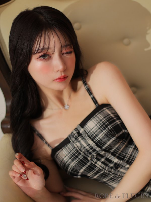 画像11: XSサイズあり【ROBE de FLEURS/ローブドフルール】ラメツイード/ プリーツスカート/ キャミソール/ セットアップ/ フレア/ ミニドレス/ キャバドレス[OF08]