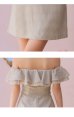 画像18: XSサイズあり【ROBE de FLEURS/ローブドフルール】フリルオフショルダー/ ツイード/ 千鳥柄/ リボンモチーフ/ Aライン/ ミニドレス/ キャバドレス[OF2]