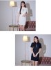 画像3: XSサイズあり【ROBE de FLEURS Glossy/ローブ・ド・フルール グロッシー】フロントジッパー/ セットアップ/ 袖あり/ 半袖/ シンプル/ ワンカラー/ ストレッチ/ タイト/ ミニドレス/ キャバドレス[OF2]