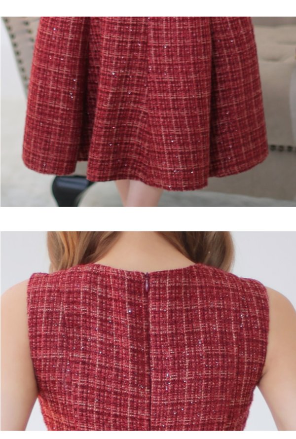 画像14: Lサイズあり【DEA./ディア】マーメイド/ ラメツイード/ ワンカラー/ ウエストベルト/ ワンピース/ ロングドレス/ キャバドレス long[OF08]