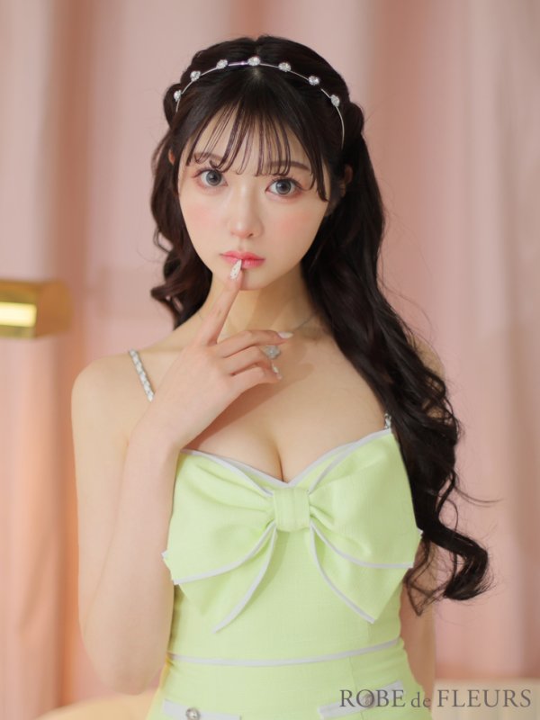 画像26: XSサイズあり【ROBE de FLEURS/ローブドフルール】ビッグリボン/ バイカラー/ キャミソール/ タイト/ セットアップ/ ミニドレス/ キャバドレス[OF08]