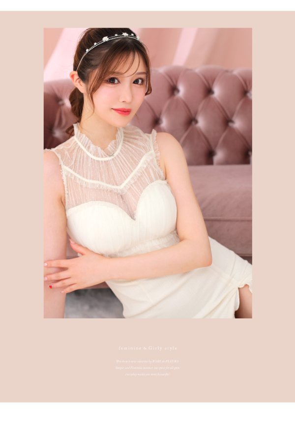 画像9: 【ROBE de FLEURS/ローブドフルール】 デコルテシアー/ フレア/ スリット/ ヴィーナス/ ロングドレス/ キャバドレス[OF08]