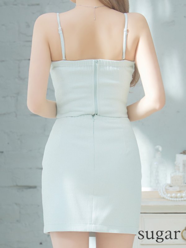 画像15: XSサイズあり【Glossy/グロッシー】ジッパー/ シンプル/ ワンカラー/ バックルベルト/ セットアップ/ キャミソール/ タイト/ ミニドレス/ キャバドレス[OF08]