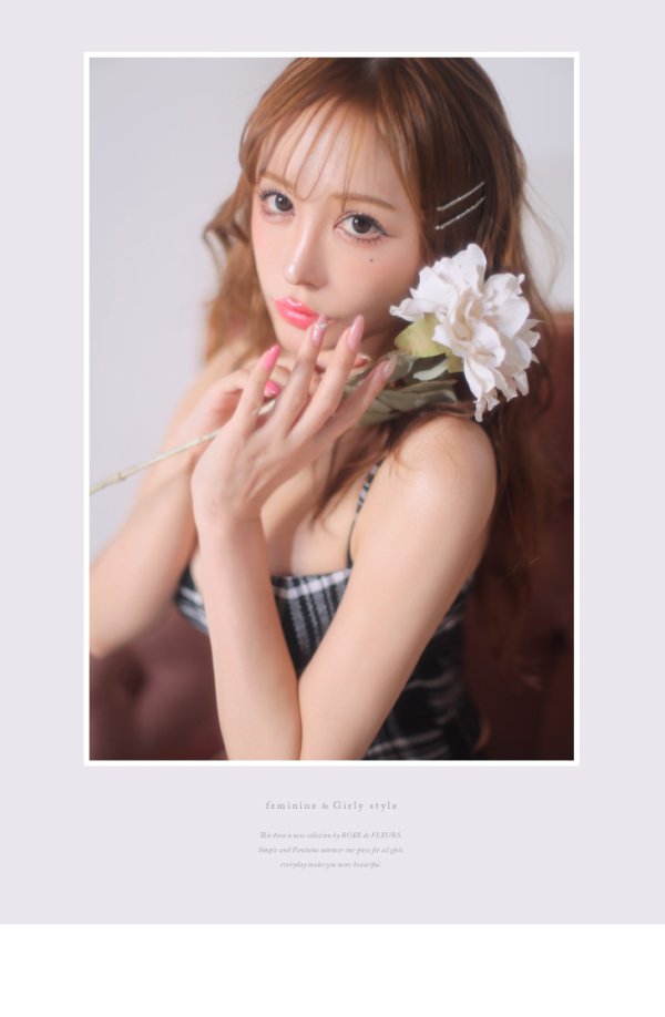 画像10: XSサイズあり【ROBE de FLEURS/ローブドフルール】セットアップ/ ツイード/ チェック/ キャミソール/ フロントジップ/ フレア/ ミニドレス/ キャバドレス[OF08]