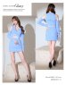 画像12: XSサイズあり【ROBE de FLEURS Glossy/ローブ・ド・フルール グロッシー】フロントジッパー/ オフショル/ ロングスリーブ/ 袖あり/ ワンカラー/ 台形スカート/ セットアップ/ ミニドレス/ キャバドレス[OF2]