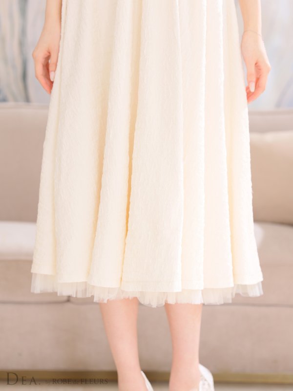 画像20: Lサイズあり【DEA./ディア】襟付き/ ノースリーブ/ ボリュームフレア/ ミディアムドレス/ キャバドレス【OF08】