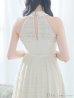 画像7: Lサイズあり【DEA.by ROBE de FLEURS/ディアバイローブドフルール】襟付き/ ホルターネック/ チェックレース/ フレア/ ミディアムドレス/ キャバドレス[OF2]