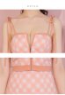 画像8: XSサイズあり【ROBE de FLEURS/ローブドフルール】バストジッパー/ ショルダーリボン/ チェック/ セットアップ/ ストレッチ/ ミニドレス/ キャバドレス[OF2]