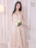 Lサイズあり【DEA.by ROBE de FLEURS/ディアバイローブドフルール】バストシッパー/ ノースリーブ/ 刺繍レース/ フレア/ ワンピース/ ロングドレス/ キャバドレス long[OF2]　ベージュ