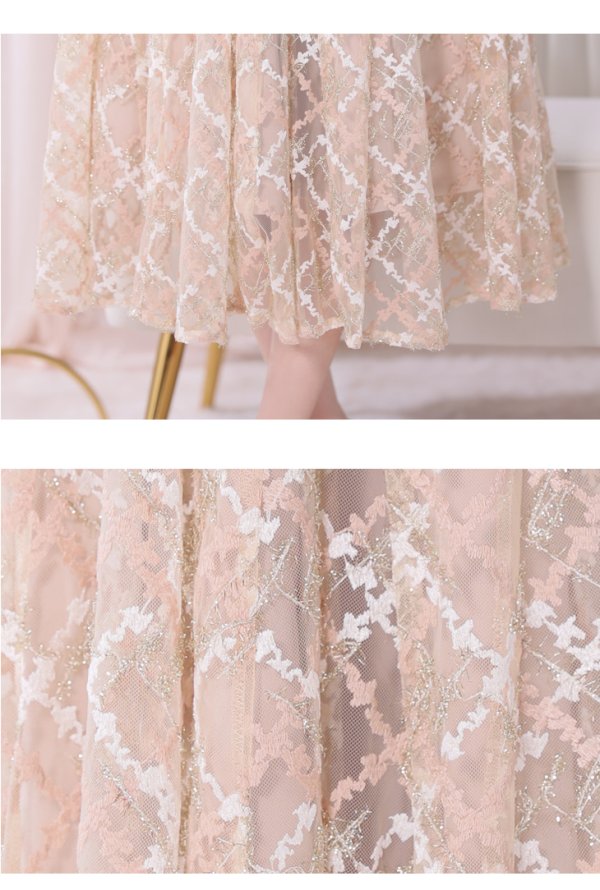 画像20: Lサイズあり【DEA./ディア】バストシッパー/ ノースリーブ/ 刺繍レース/ フレア/ ワンピース/ ロングドレス/ キャバドレス long【OF08】