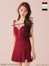 XSサイズあり【ROBE de FLEURS/ローブドフルール】肩リボン/ キャミ/ ツーピース/ フレア/ セットアップ/ ミニドレス/ キャバドレス[OF08]