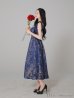 画像4: Lサイズあり【DEA.by ROBE de FLEURS/ディアバイローブドフルール】ジャガード/ フレア/ サテンリボン/ ミモレ丈/ ミディアムドレス/ キャバドレス[OF2]