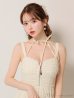 画像7: Lサイズあり【DEA.by ROBE de FLEURS/ディアバイローブドフルール】ホルターリボン取り外し可能/ バストジップ/ 刺繍レース/ フレア/ ワンピース/ ミモレ丈/ ミディアムドレス/ キャバドレス long[OF2]