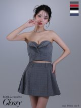 XSサイズあり【Glossy/グロッシー】スエード/ チェック/ ベア/ プリーツ/ フレア/ セットアップ/ ミニドレス/ キャバドレス[OF2]【一部予約商品/8月下旬発送予定】
