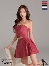 XSサイズあり【Glossy/グロッシー】スエード/ チェック/ ベア/ プリーツ/ フレア/ セットアップ/ ミニドレス/ キャバドレス[OF2]【一部予約商品/8月下旬発送予定】