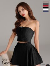 XSサイズあり【Glossy/グロッシー】スエード/ チェック/ ベア/ プリーツ/ フレア/ セットアップ/ ミニドレス/ キャバドレス[OF08]